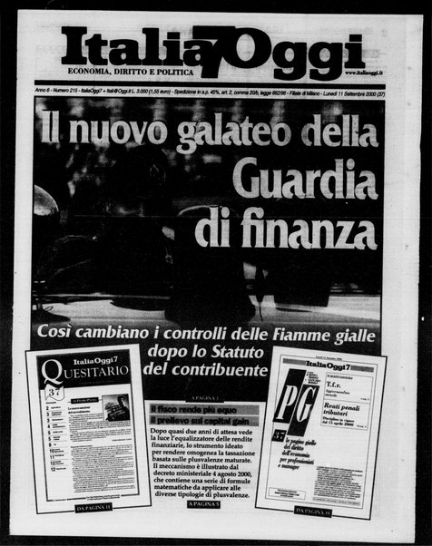 Italia oggi : quotidiano di economia finanza e politica